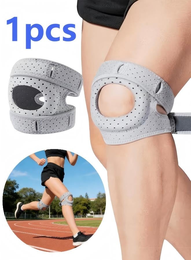 1 Pcs Knee Brace for Women Men | Pain Relief Adjustable Patellar Tendon Support Sleeves Brace Knee Joint Strap for Hiking Joint Support Brace for Men and Women, Athletic Support for Running, Walking, Exercise Recovers(Grey) - Image 1